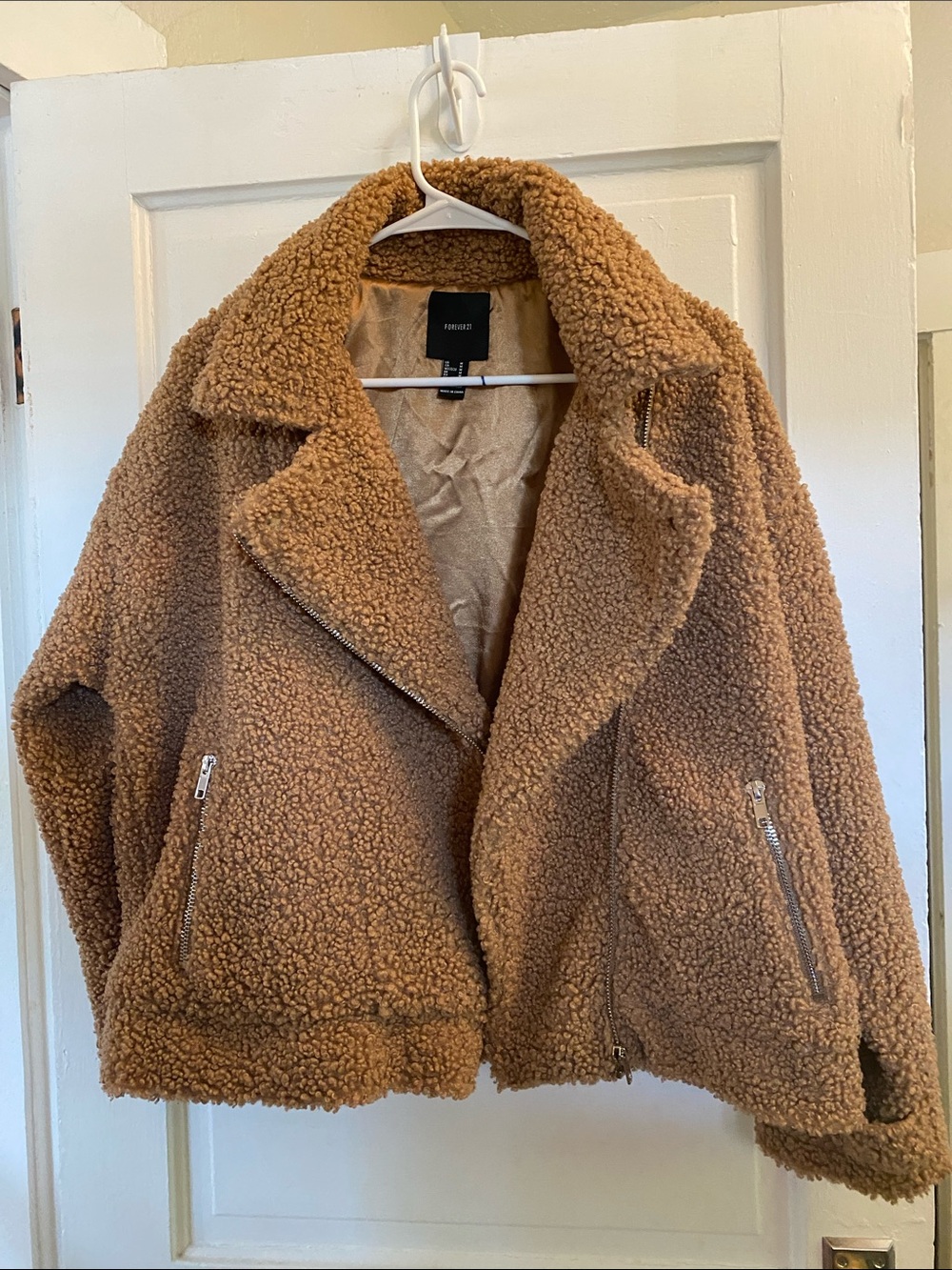 Forever 21 Camel Teddy Sherpa Jacket